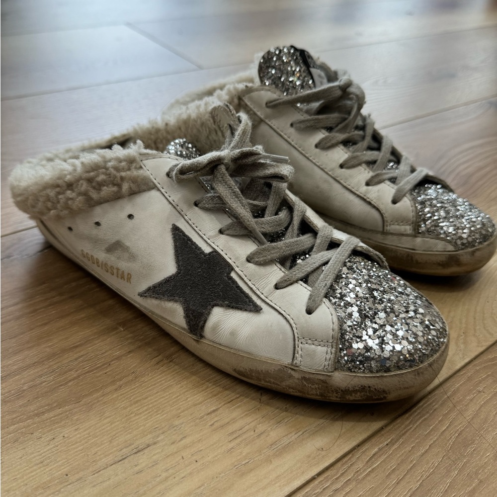 Golden goose shearling slides sabot size 39